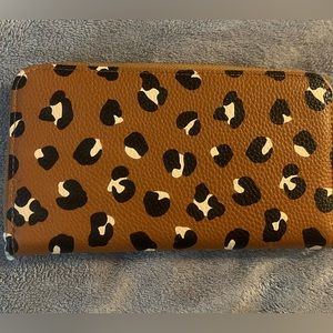 Brand New All about the Benjamins Wallet in Lovely Leopard Pebble print.